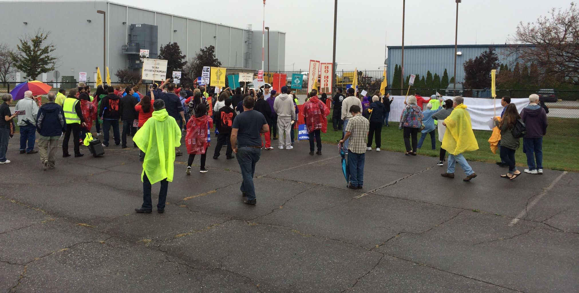 Gary airport protesters